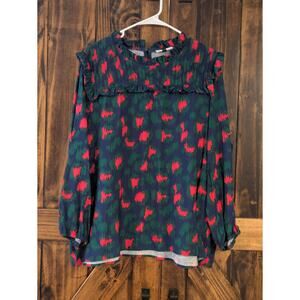 MICHELLE MCDOWELL multicolor womens blouse top size large in GUC